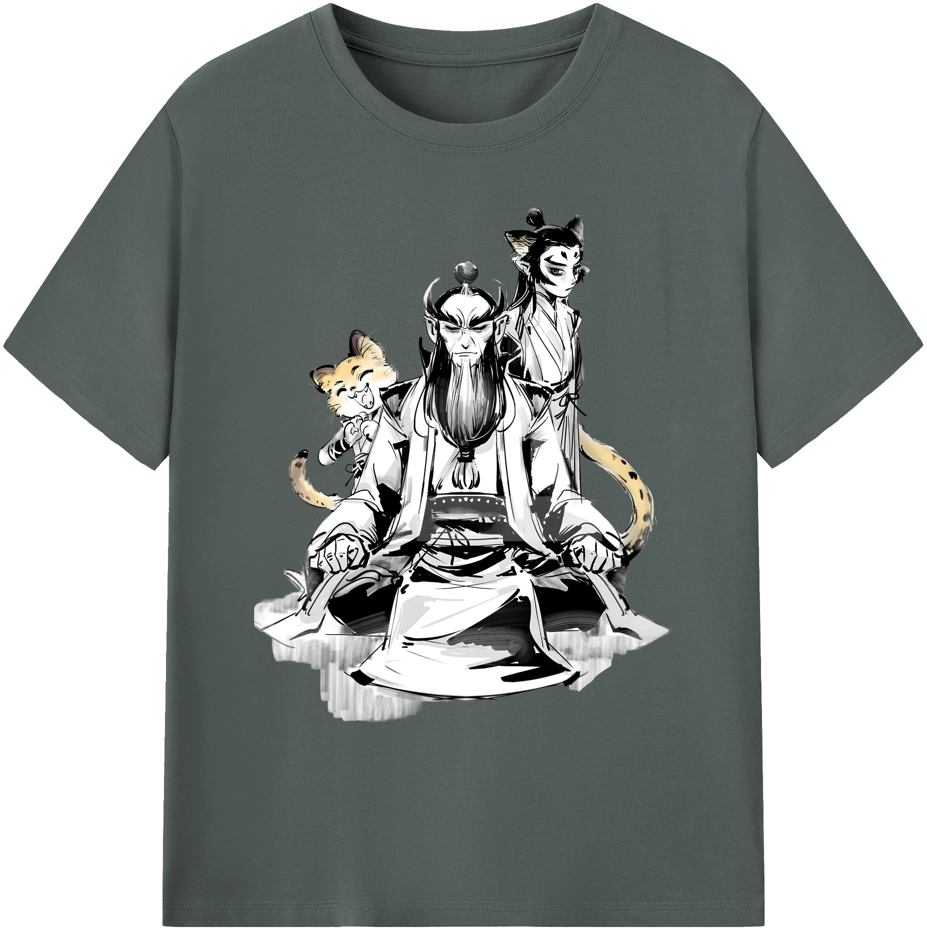 （画像用） Ne Zha 2 ナタ 魔童の大暴れ 綿100％ メンズ半袖Tシャツ｜肌触りやわらか＆通気性